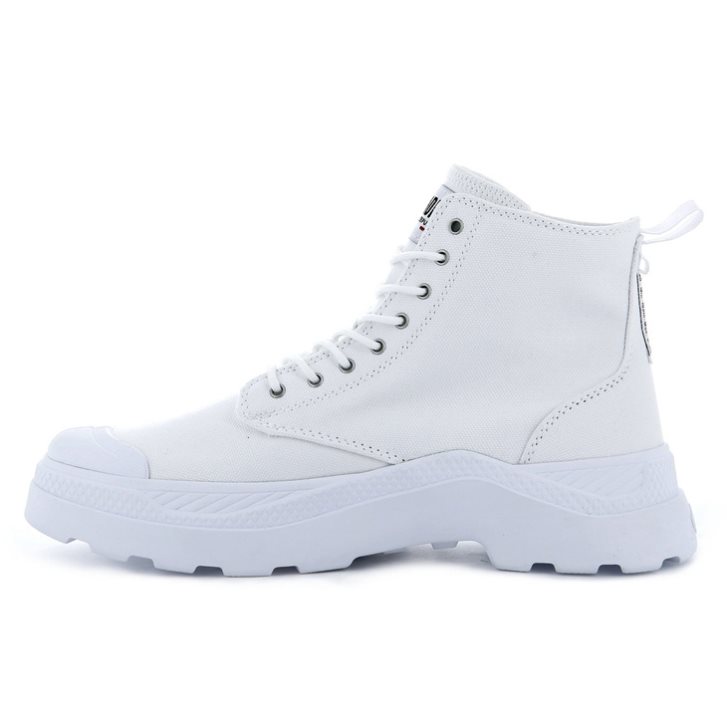 Palladium Pallakix Hi Canvas Men's Boots White | UK O638-TBI